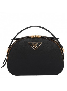 P.rada Odette Black Saffiano Leather Bag High